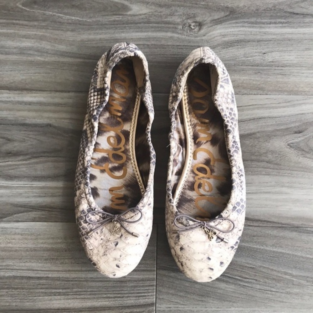 Sam Edelman Felicia Ballet Flats Snakeskin 8 NWT